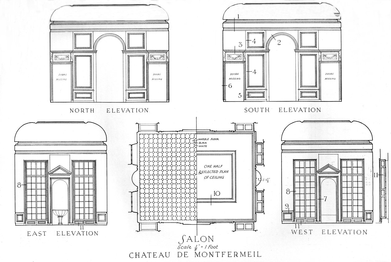 Szczegóły salonów, Chateau de Montfermeil, Paryż, 1924 autorstwa Unbekannt