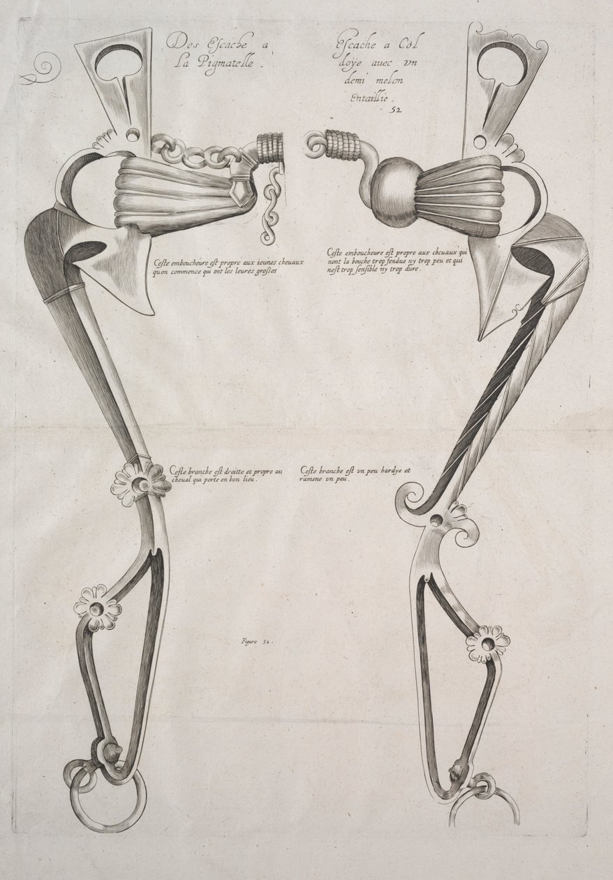 Schemat dla wędzidła konia, 1700s. autorstwa Unbekannt