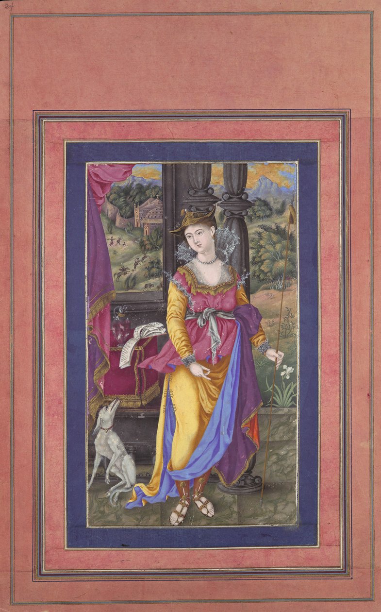 Diana, Bogini Polowania, Folio z Albumu Davisa, początek XVII wieku. autorstwa Unbekannt