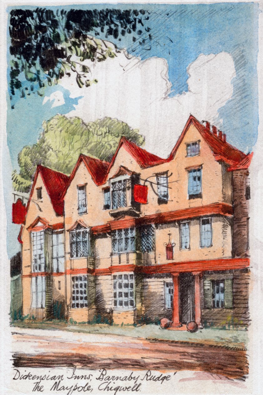 Dickensian Inns, Barnaby Rudge, Maypole, Chigwell, c1800-1850 autorstwa Unbekannt