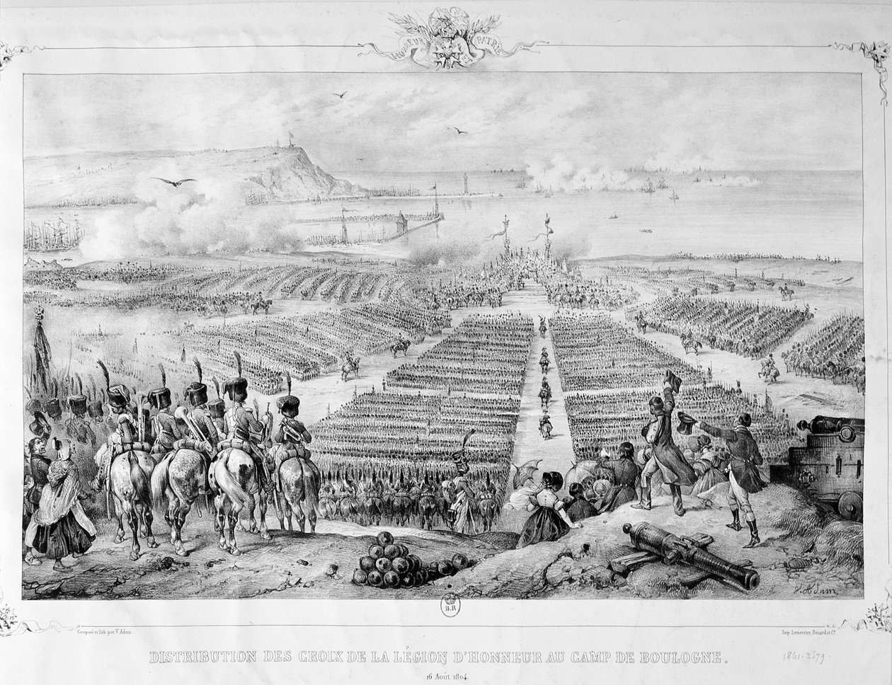 Rozdanie krzyży Legii Honorowej w obozie w Boulogne, 16 sierpnia 1804 r. 1841 autorstwa Unbekannt