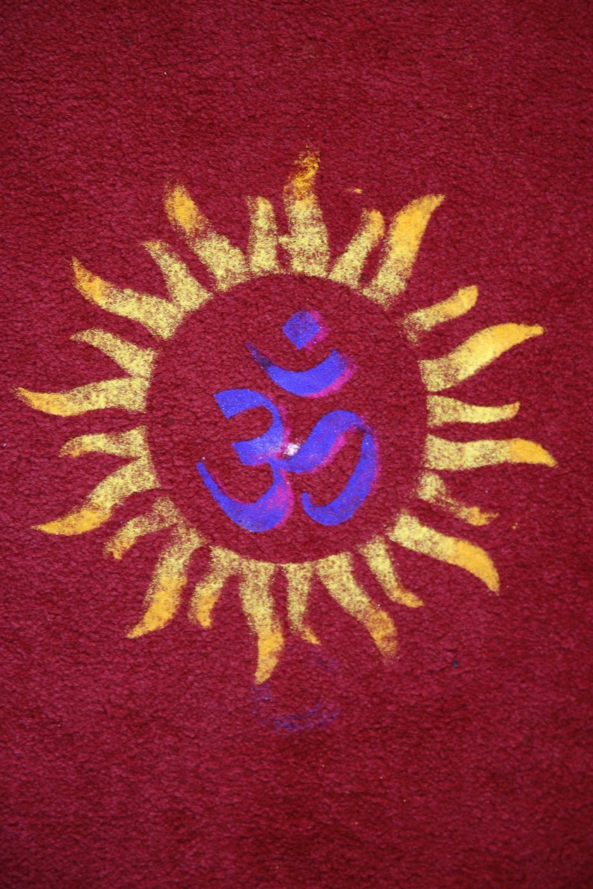 Diwali rangoli w świątyni Shirdi Sai Baby w Leicester. Zjednoczone Królestwo autorstwa Unbekannt