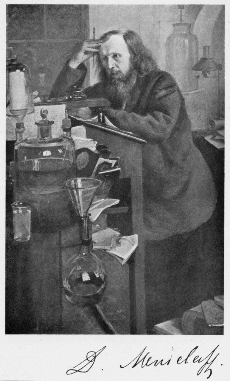 Dymitr Iwanowicz Mendelejew 1834-1907, rosyjski chemik, ok. 1900 autorstwa Unbekannt