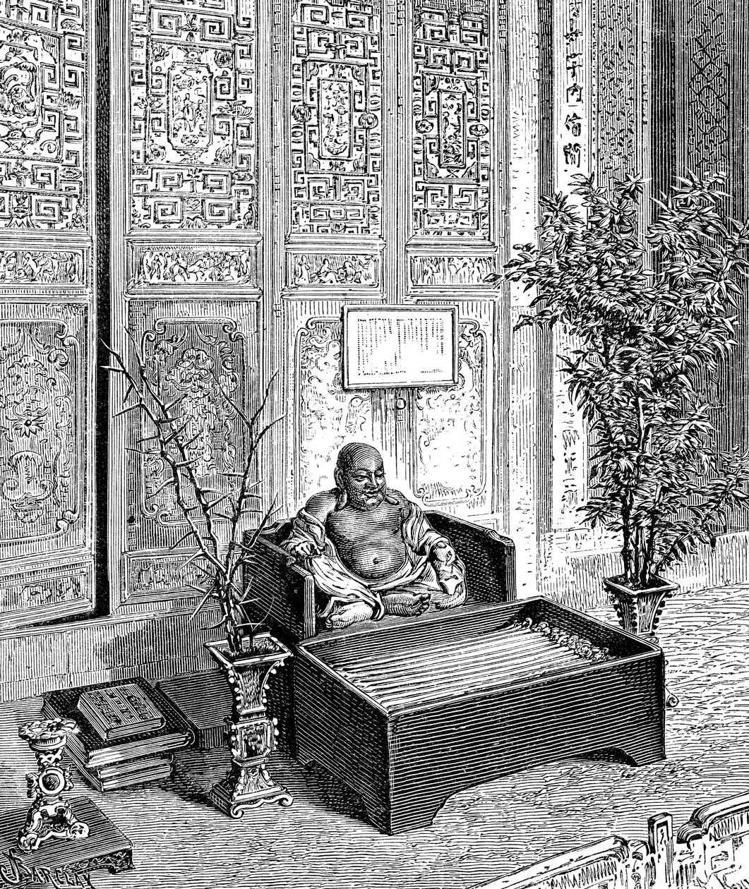 Ołtarz domowy, Uśmiechnięty Budda, ok. 1890 r. autorstwa Unbekannt