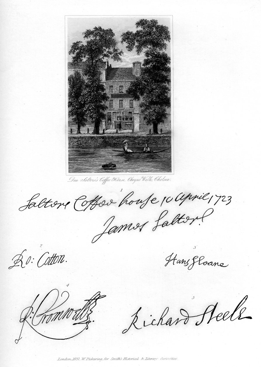 Don Salteros Coffee House, Cheyne Walk, Chelsea, 1723, 1840 autorstwa Unbekannt