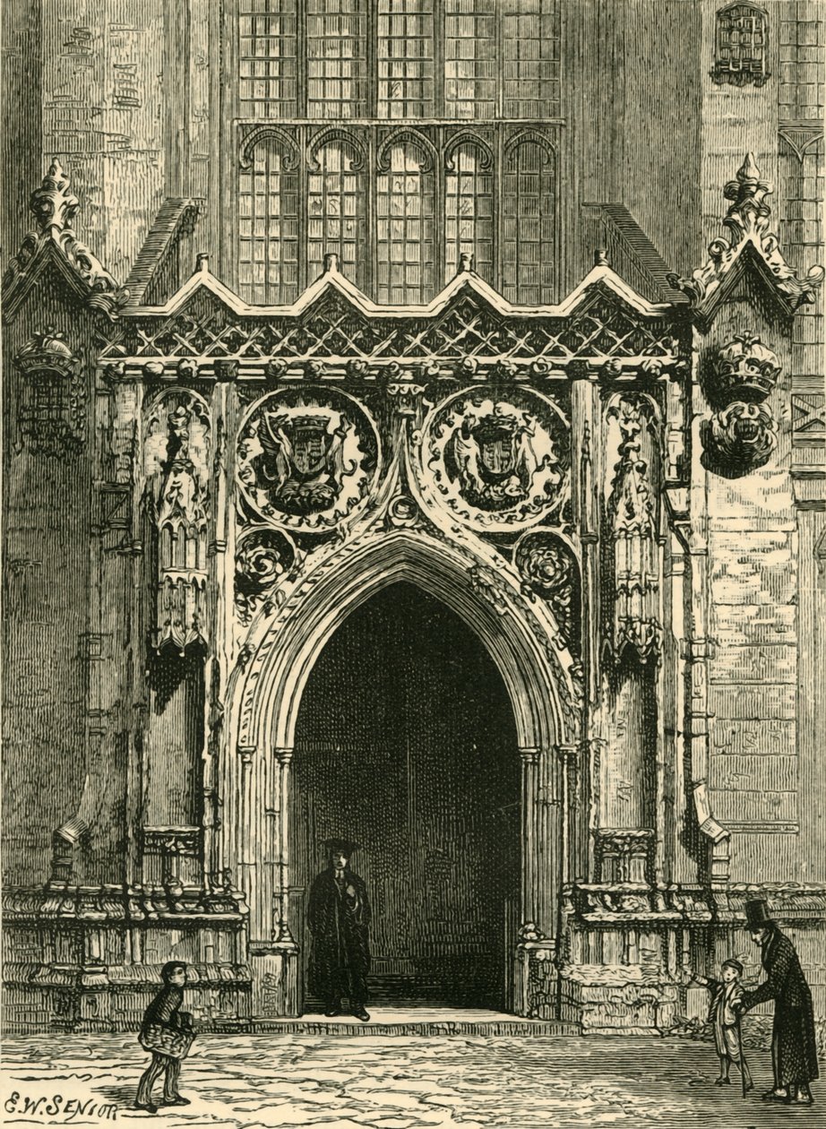 Wejście do kaplicy Kings College, 1898. autorstwa Unbekannt