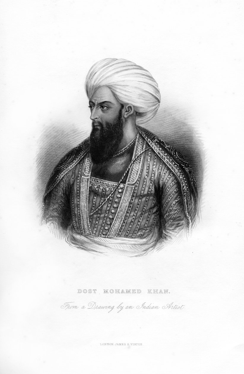 Dost Muhammad Khan, władca Afganistanu, XIX w. autorstwa Unbekannt