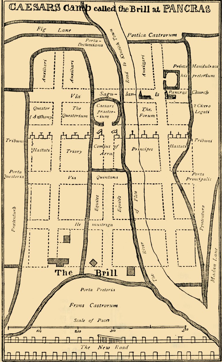 Dr Stukeleys Plan obozu w St. Pancras, ok. 1750, ok. 1876. autorstwa Unbekannt