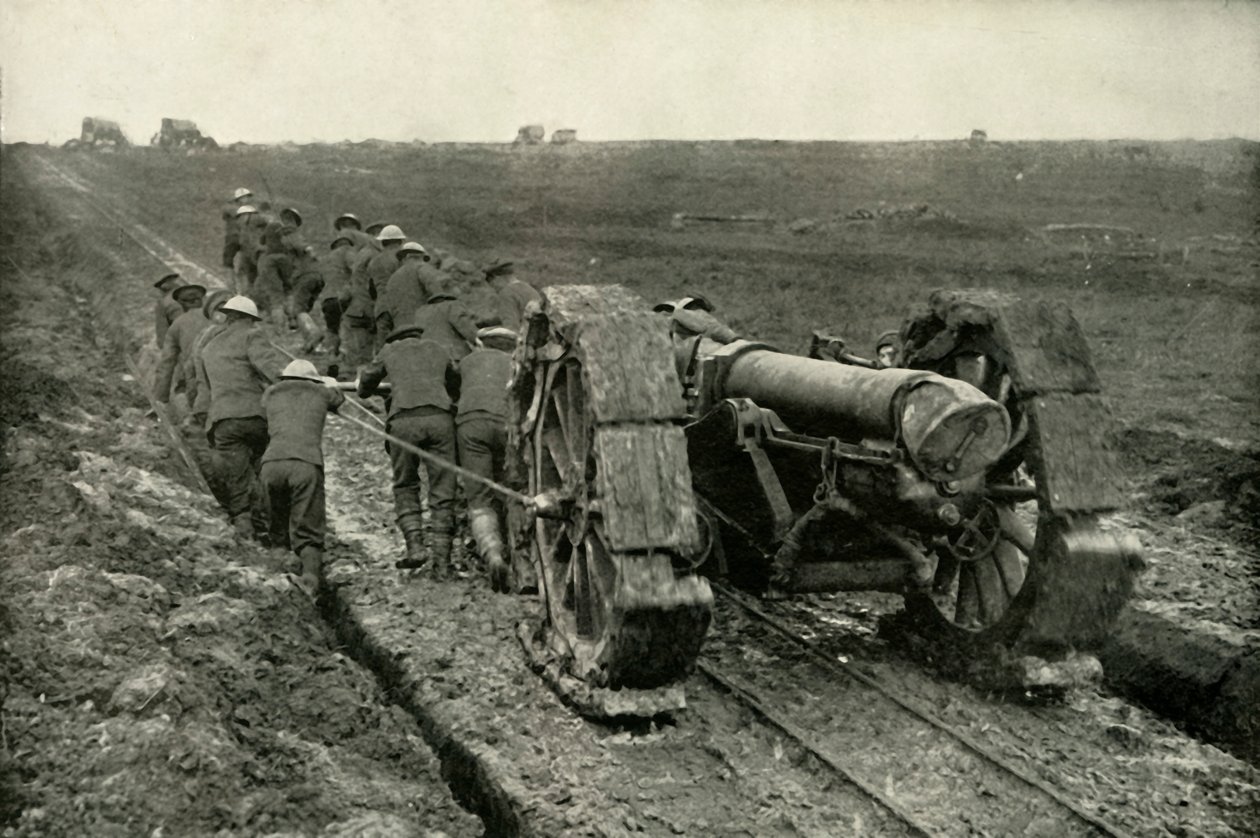 Przeciąganie broni do nowych pozycji natarcia, 1919. autorstwa Unbekannt