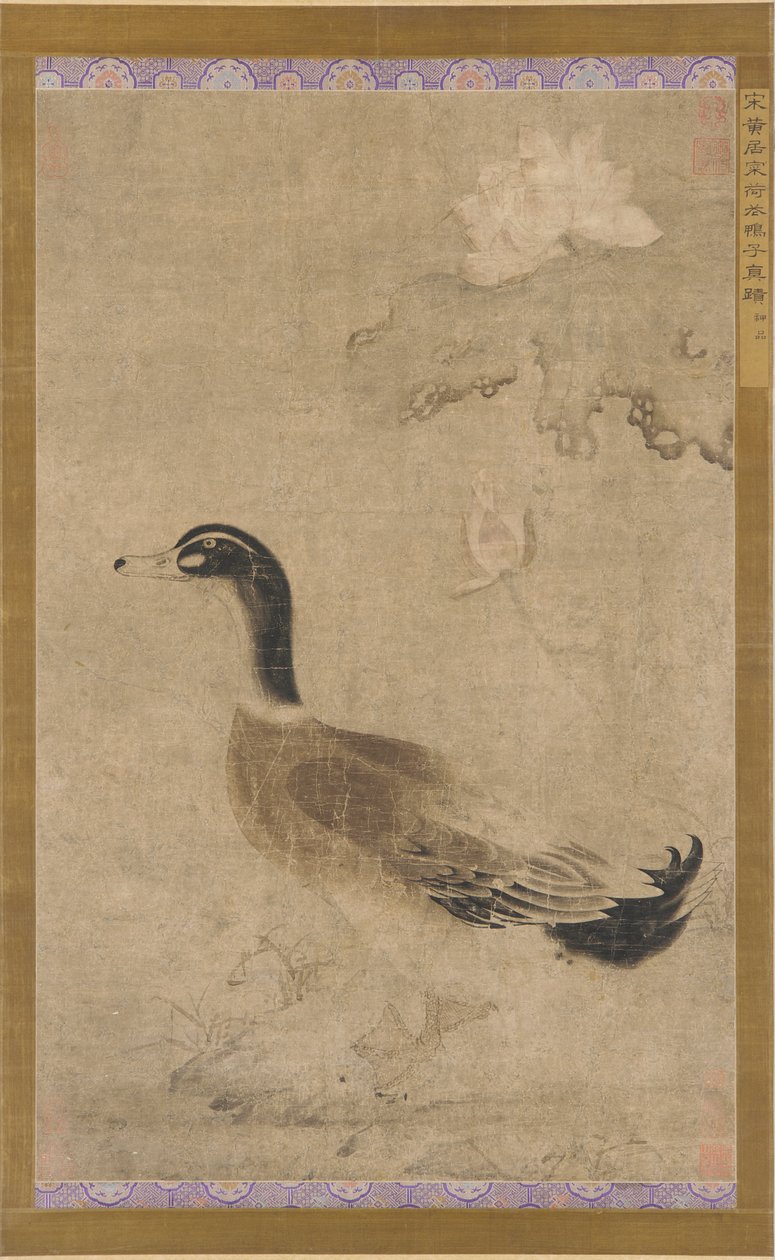 Kaczory i kwiaty lotosu, dynastia Yuan, 1279-1368. autorstwa Unbekannt