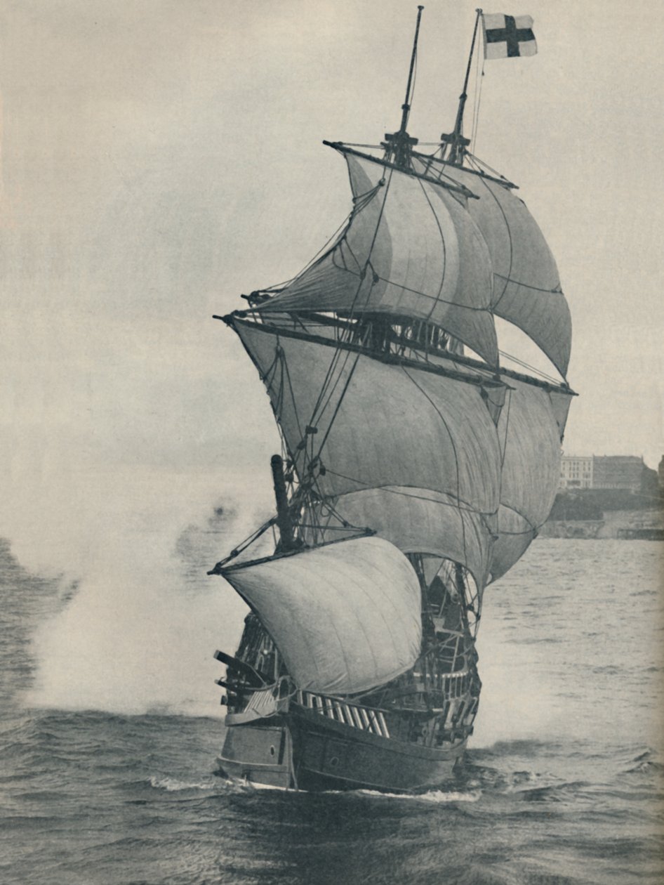 Okręt flagowy Drakesa w jego podróży dookoła świata, replika, 1937 autorstwa Unbekannt