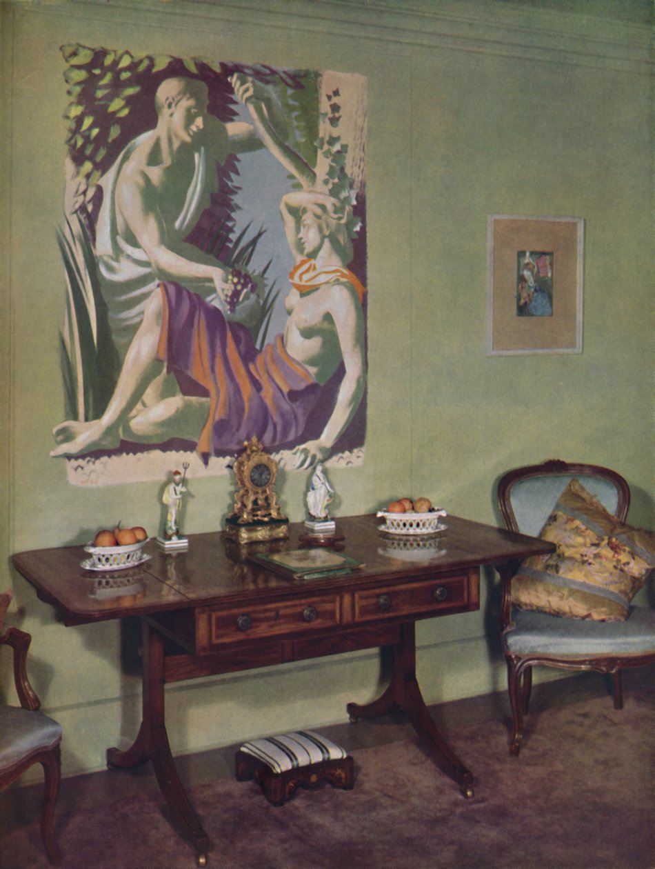 Salon w londyńskim mieszkaniu urządzonym przez Frankland Dark, F.R.I.B.A. na własny użytek, c1945 autorstwa Unbekannt