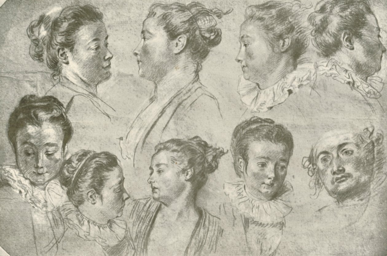 Rysunek trzema kredą, początek XVIII w., 1908 r. autorstwa Unbekannt