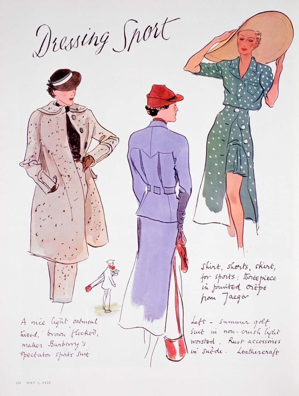 Ubieranie Sport, ilustracja mody, 1935 autorstwa Unbekannt