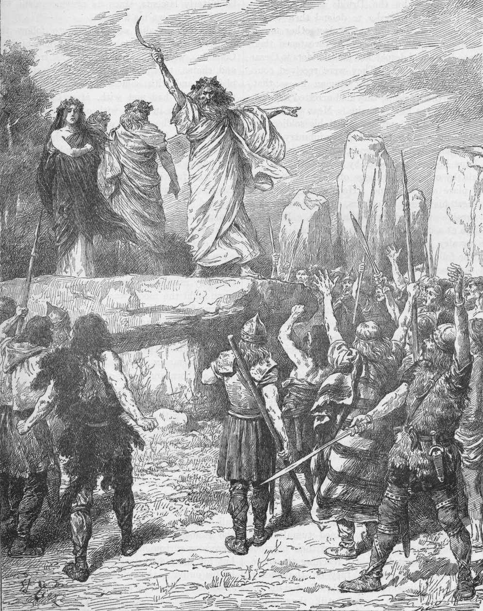 Druidzi podżegający Brytyjczyków do sprzeciwu wobec lądowania Rzymian, 43 1905 autorstwa Unbekannt