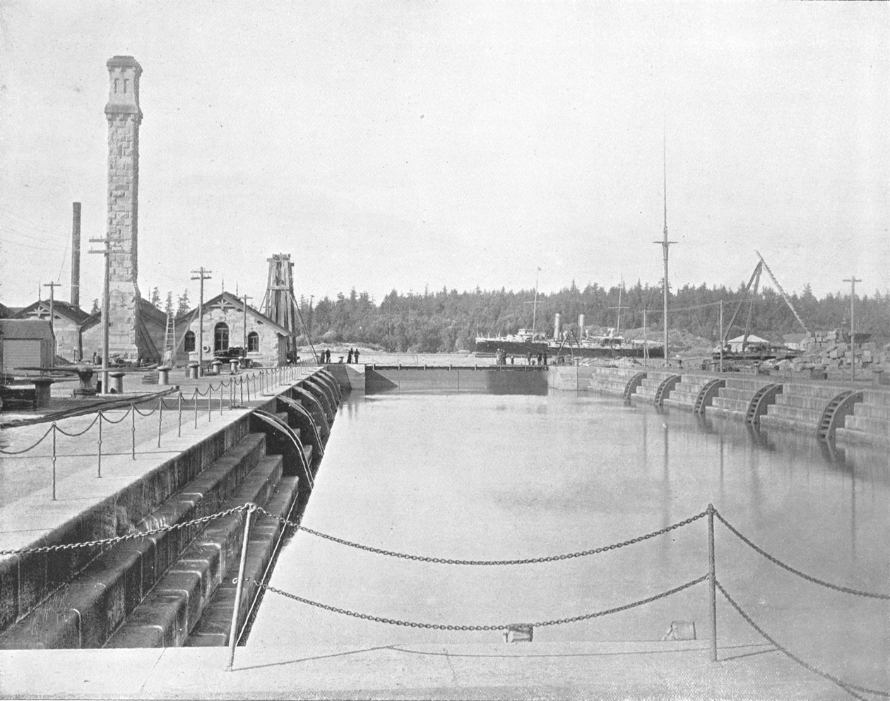 Suchy dok w Esquimalt, Kolumbia Brytyjska, Kanada, ok. 1900. autorstwa Unbekannt