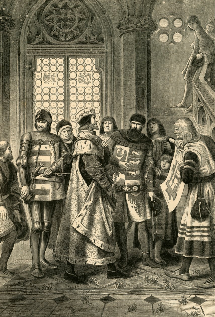 Książę Rudolf IV jako założyciel katedry Szczepana, c1360, 1890. autorstwa Unbekannt