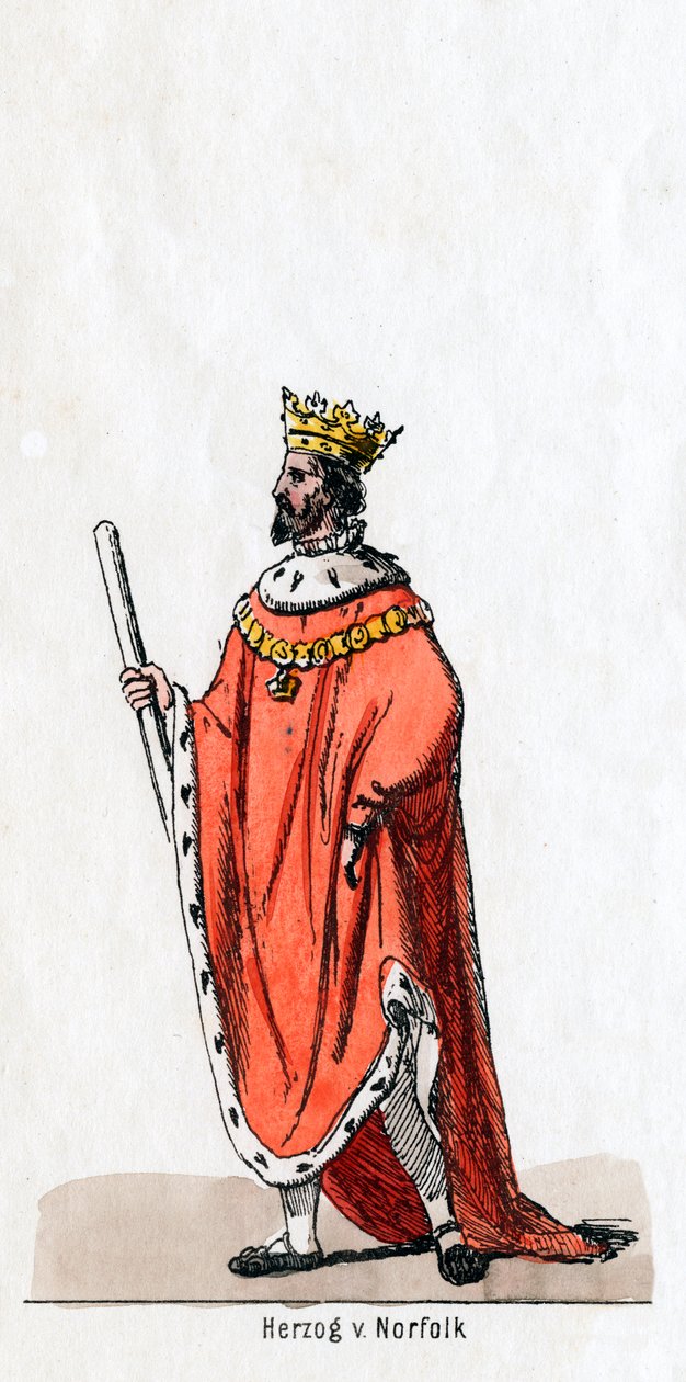 Książę Norfolk, projekt kostiumów do sztuki Szekspira Henryk VIII, XIX w. autorstwa Unbekannt