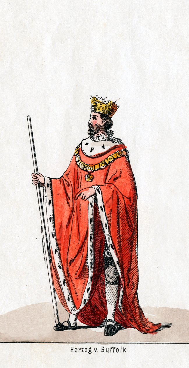 Książę Suffolk, projekt kostiumów do sztuki Szekspira, Henryk VIII, XIX w. autorstwa Unbekannt