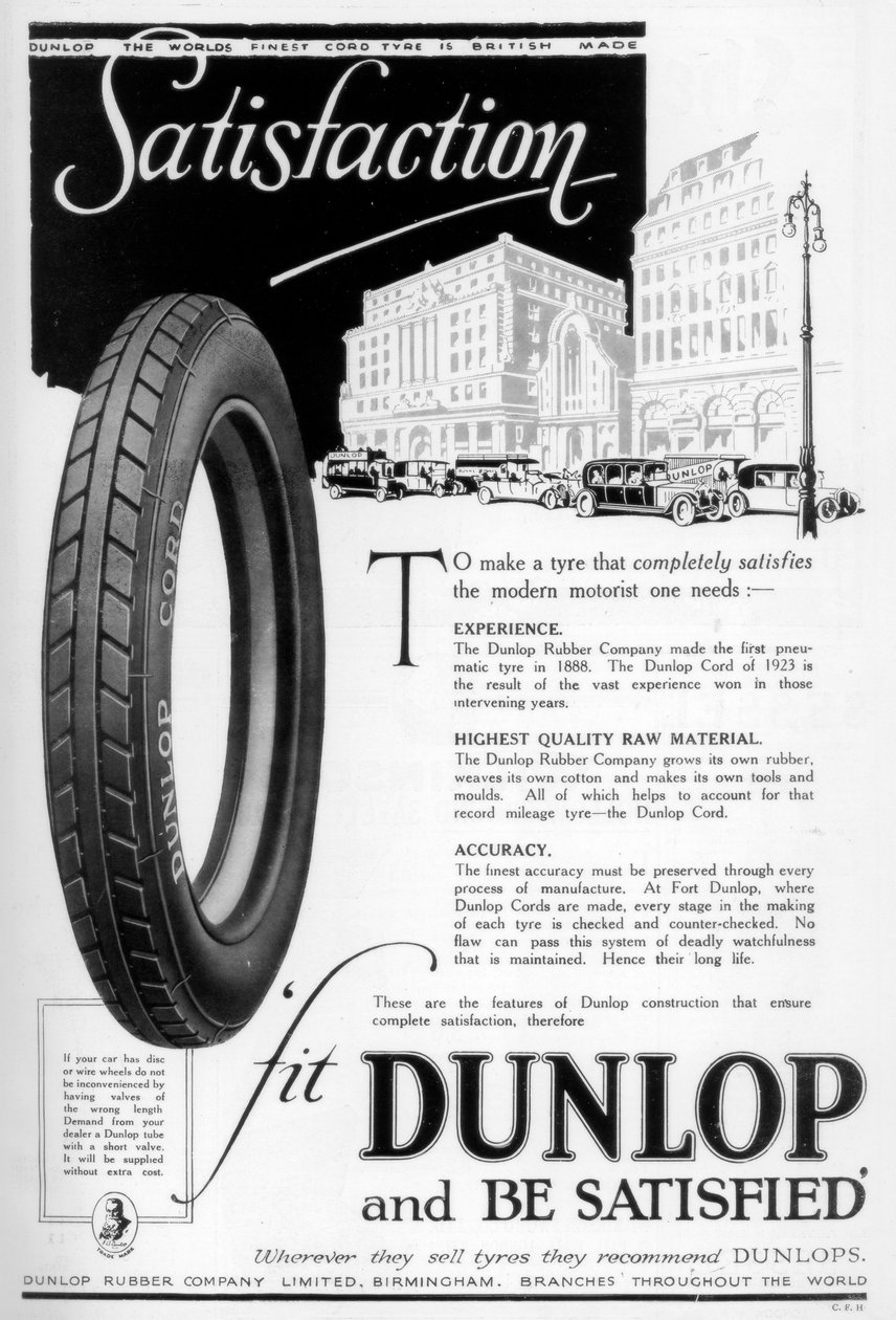 Reklama Dunlopa, 1923 autorstwa Unbekannt