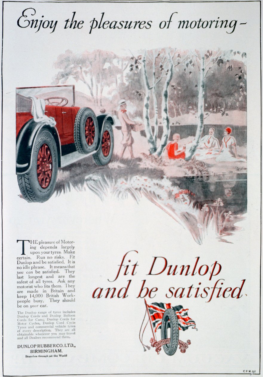 Reklama opon Dunlop, 1925 autorstwa Unbekannt