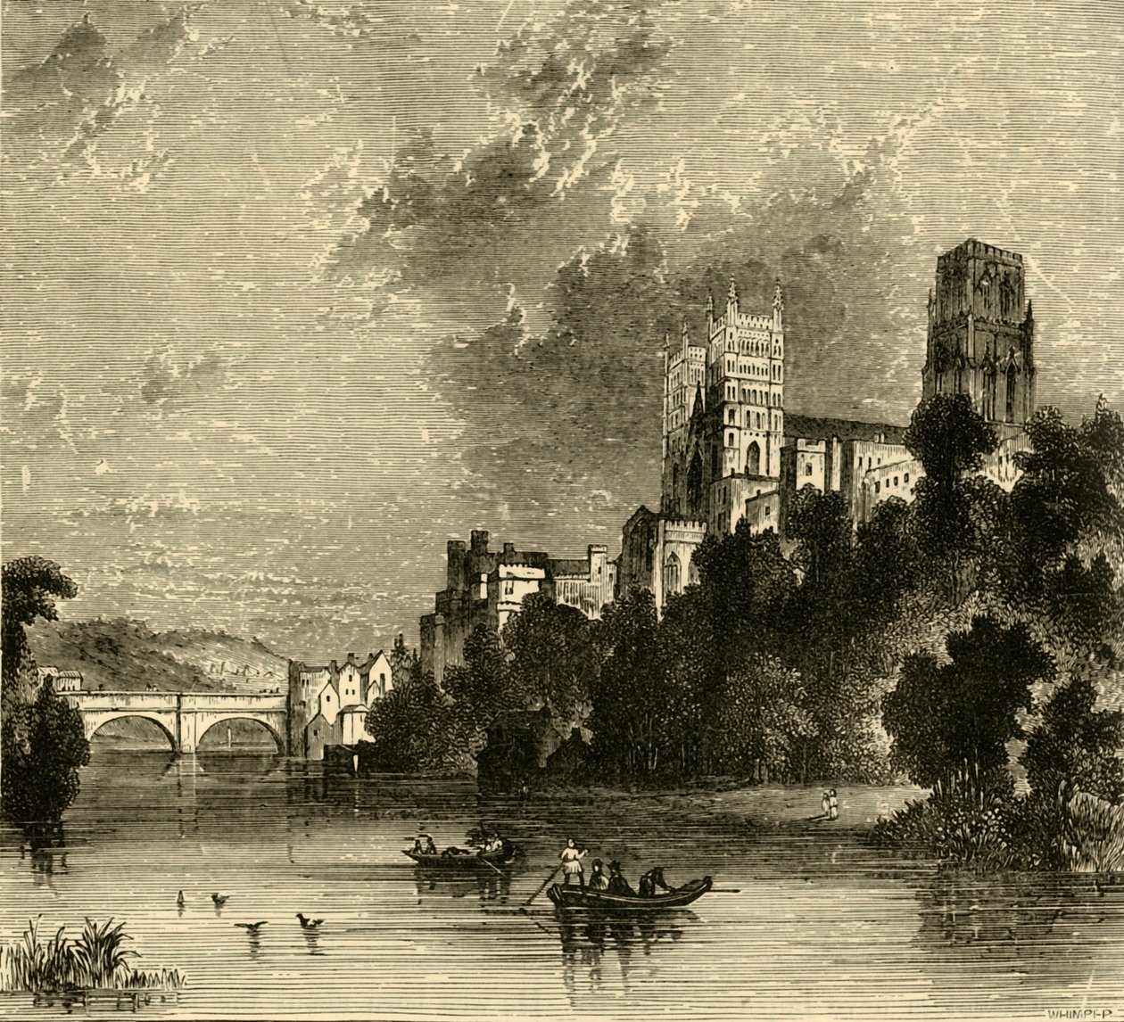 Katedra w Durham z południowego zachodu, 1898. autorstwa Unbekannt