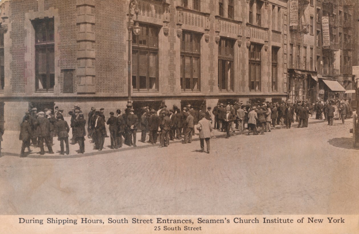 W godzinach wysyłki, South Street Entrances, Seamens Church Institute of New York, c1888. autorstwa Unbekannt