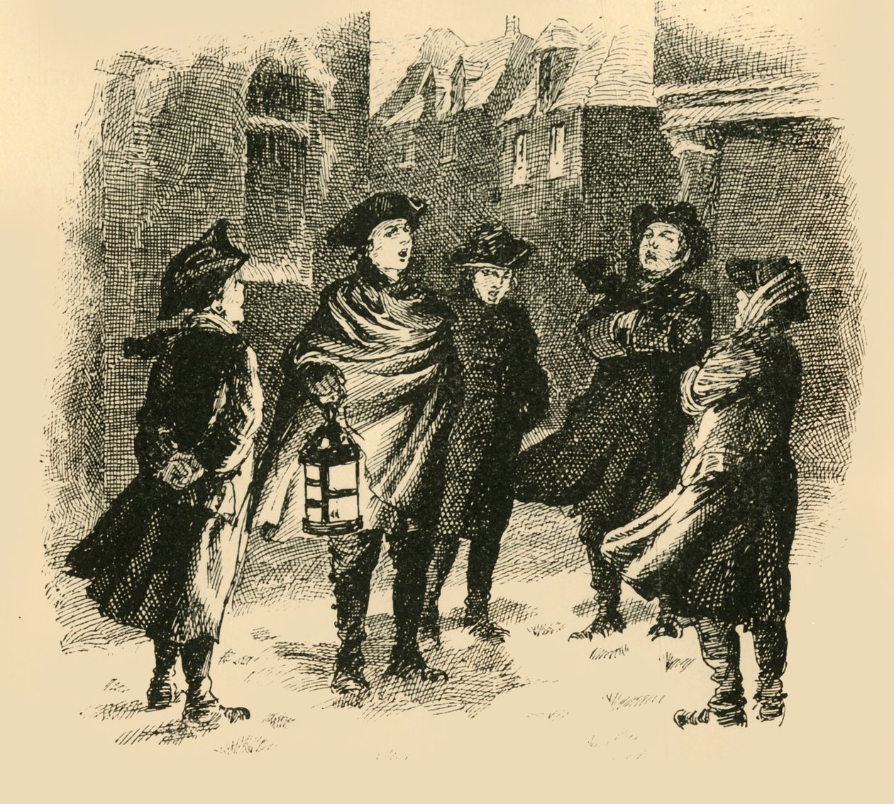 W miesiącach zimowych wysyłano uczonych, by śpiewali na ulicach, 1907. autorstwa Unbekannt