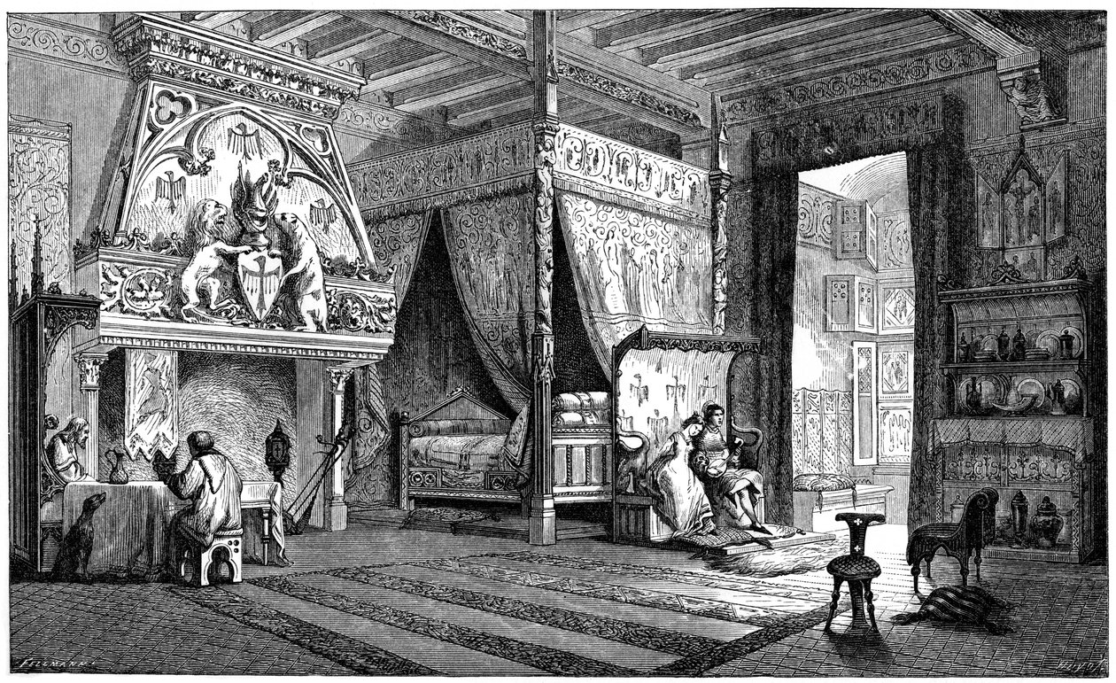Pokój mieszkalny seigneur z XIV wieku, 1870 autorstwa Unbekannt