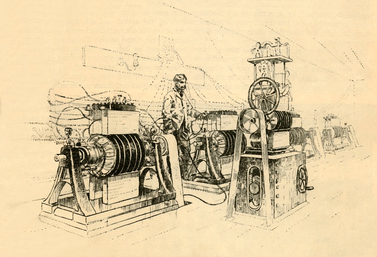 Maszyny dynamoelektryczne, pracujące na parze i wytwarzające magnetoelektryczność, 1882. autorstwa Unbekannt