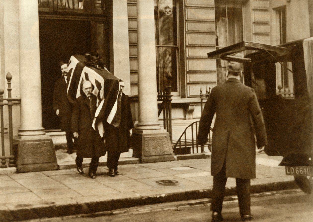 Trumna Earla Haigsa wynoszona z domu, w którym zmarł, Londyn, 29 stycznia 1928, 1935. autorstwa Unbekannt