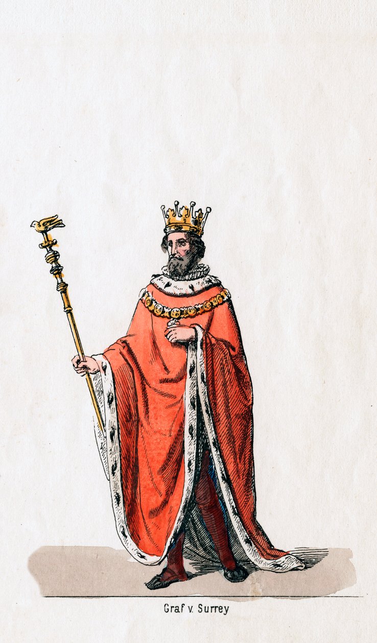 Earl of Surrey, projekt kostiumów do sztuki Szekspira, Henryk VIII, XIX w. autorstwa Unbekannt