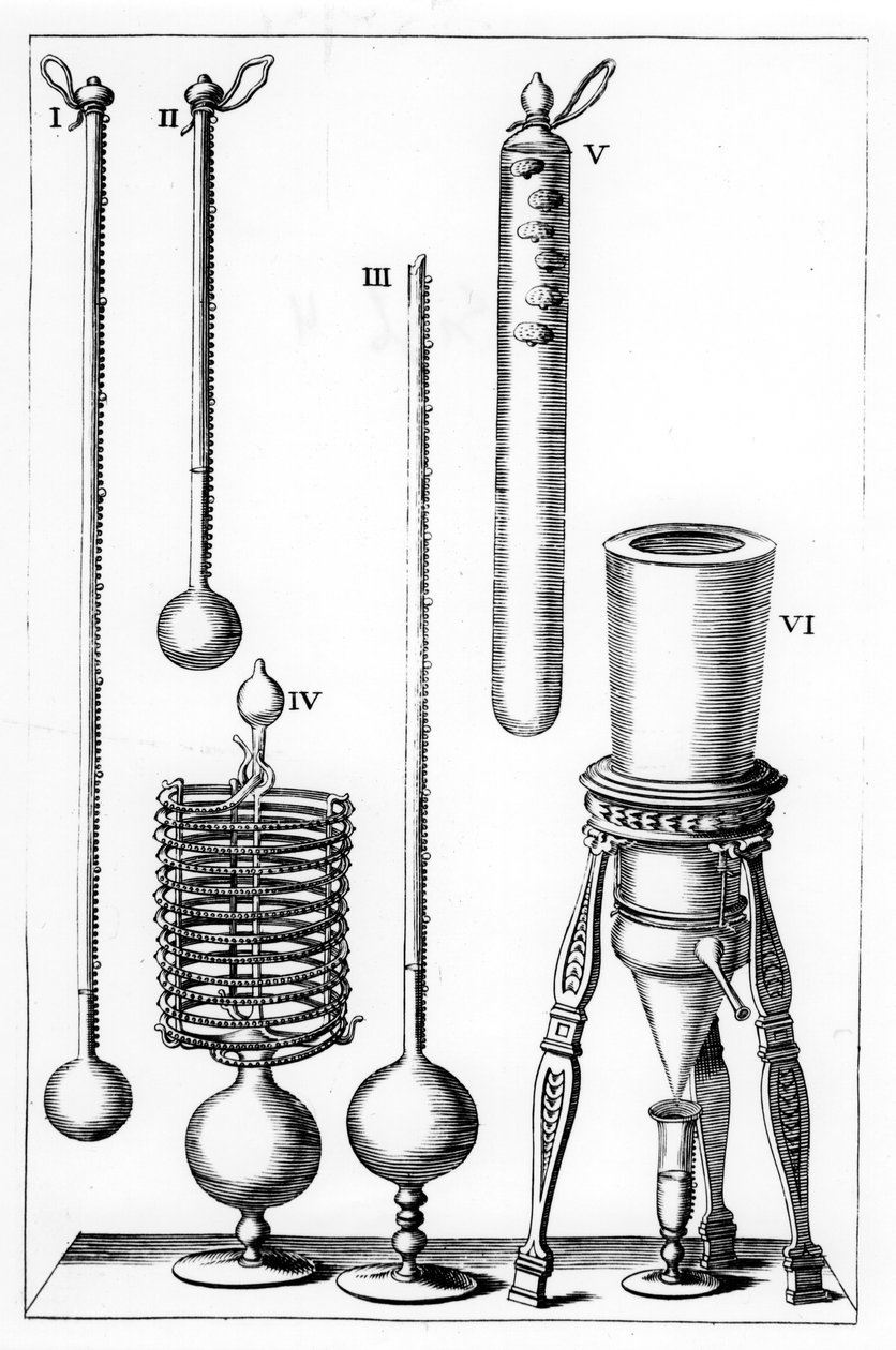 Wczesne termometry, 1691 autorstwa Unbekannt
