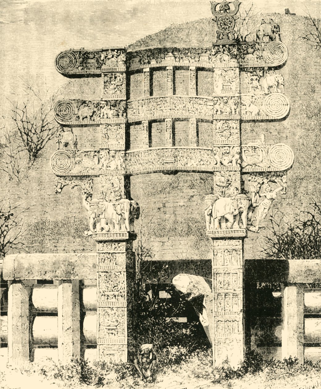 Wschodnia Brama Wielkiej Stupy Sanchi, 1890. autorstwa Unbekannt