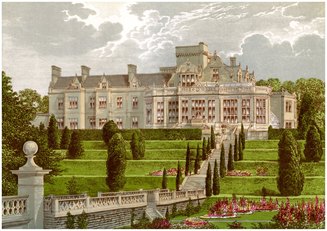 Easton Hall, Lincolnshire, dom Baroneta Cholmeleya, ok. 1880 r. autorstwa Unbekannt