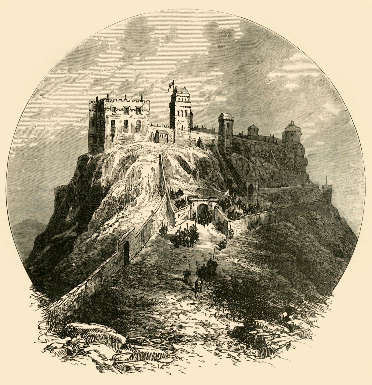 Zamek w Edynburgu, taki jaki był przed oblężeniem w 1573, 1890. autorstwa Unbekannt