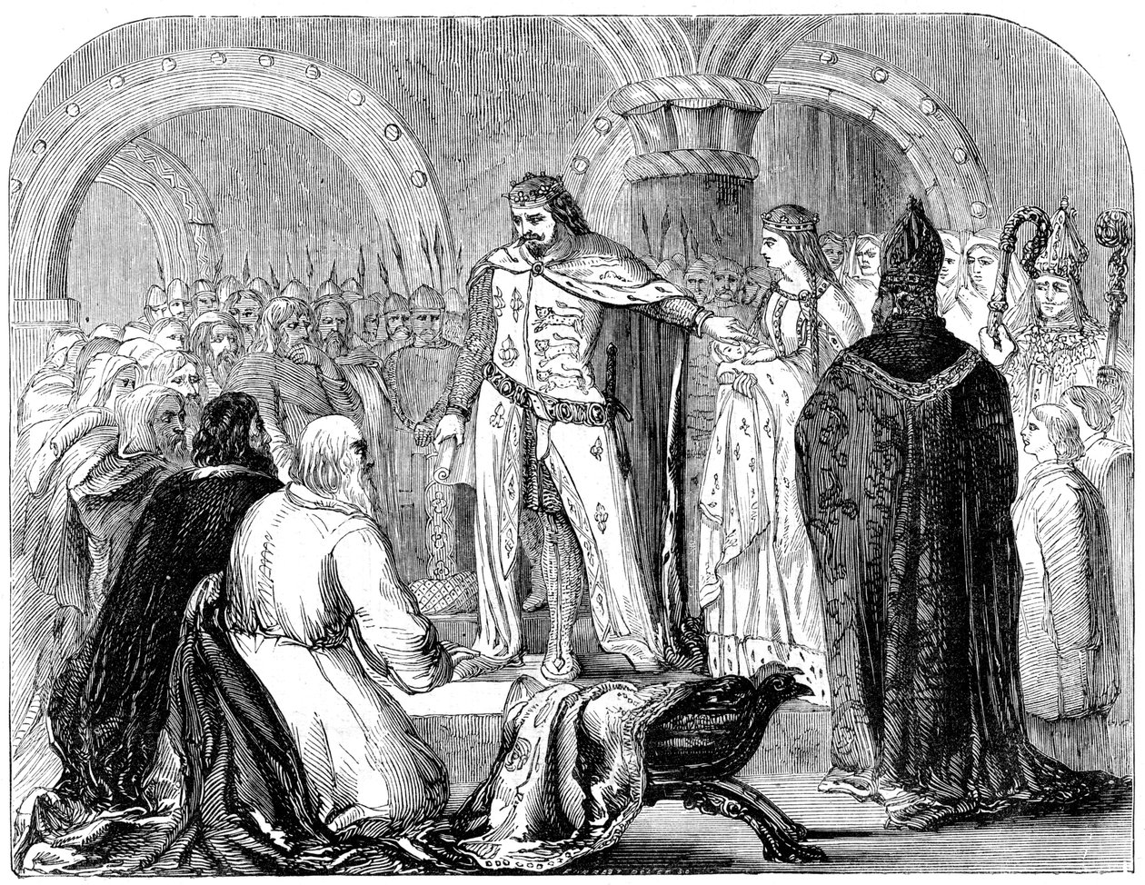 Edward I przedstawiający swojego syna Walijczykom, 1284 autorstwa Unbekannt