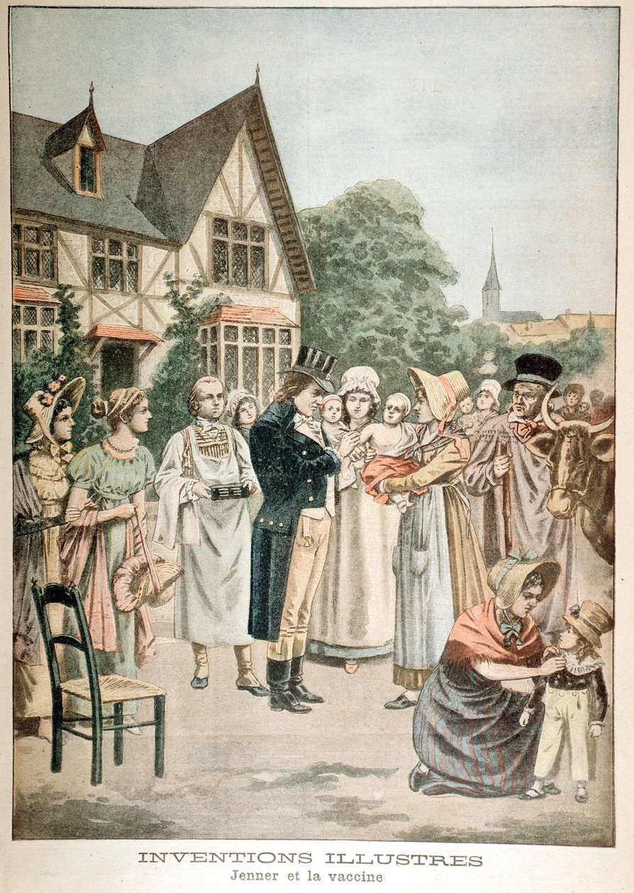 Edward Jenner 1749-1823 Angielski lekarz, szczepienie dziecka surowicą z krowianki, 1901 autorstwa Unbekannt