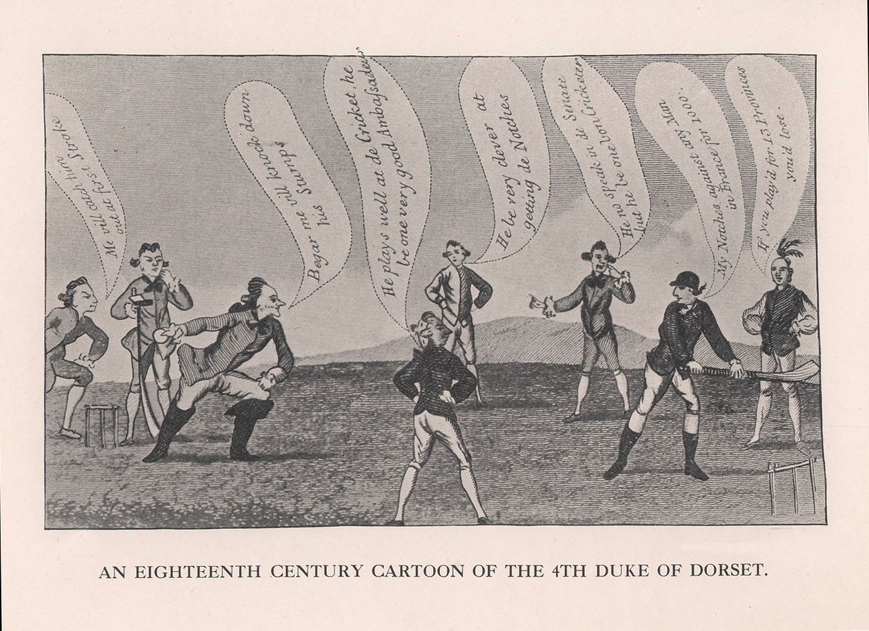 Edward Sackville 1591-1652, 4. książę Dorset, gra w krykieta, XVIII wiek 1912 autorstwa Unbekannt