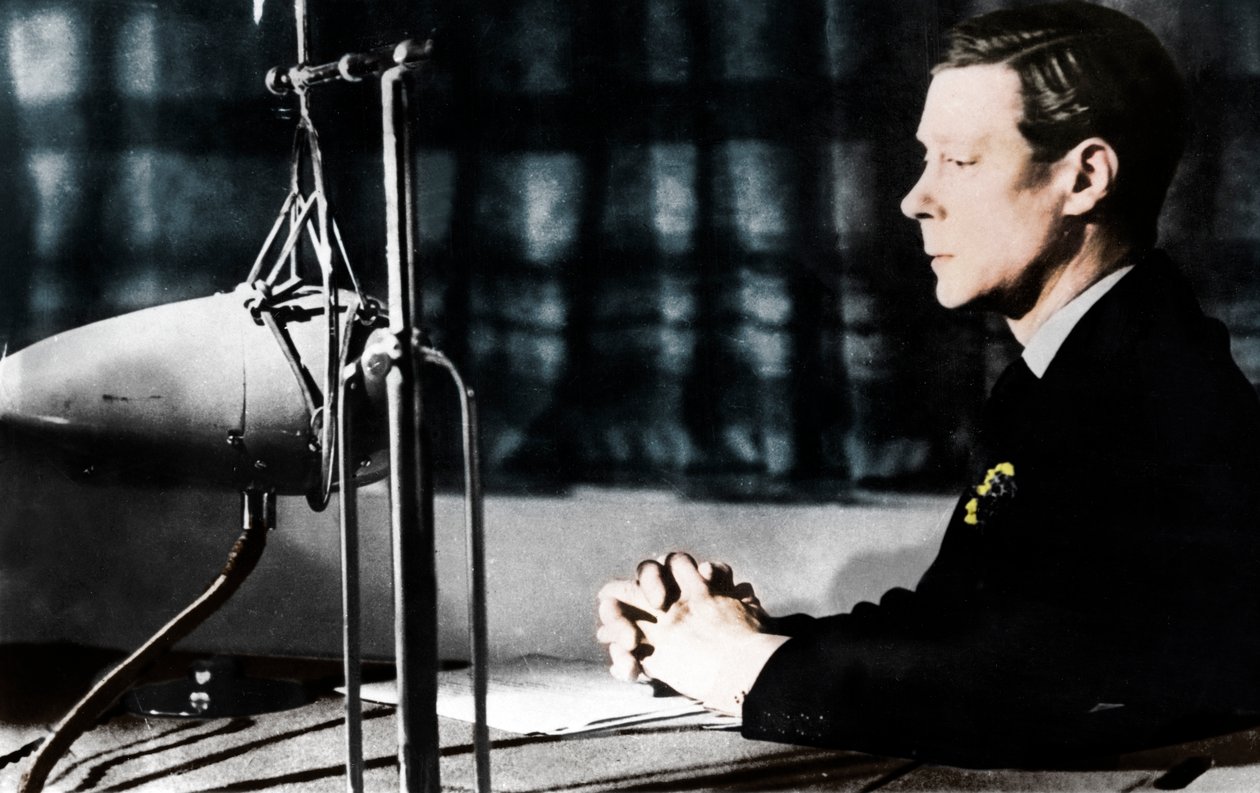 Edward VIII wygłaszający abdykację nadawaną narodowi i cesarstwu, 11 grudnia 1936 r. autorstwa Unbekannt