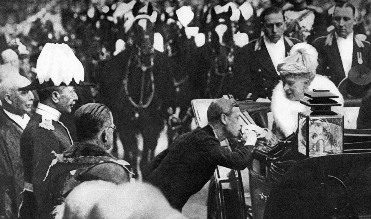 Edward VIII witający królową Marię w Windsor, 1936 autorstwa Unbekannt