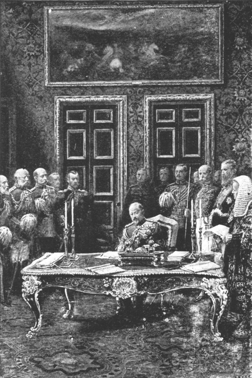 Edward VII dokonujący pierwszego aktu stanu... 24 stycznia 1901 r. autorstwa Unbekannt