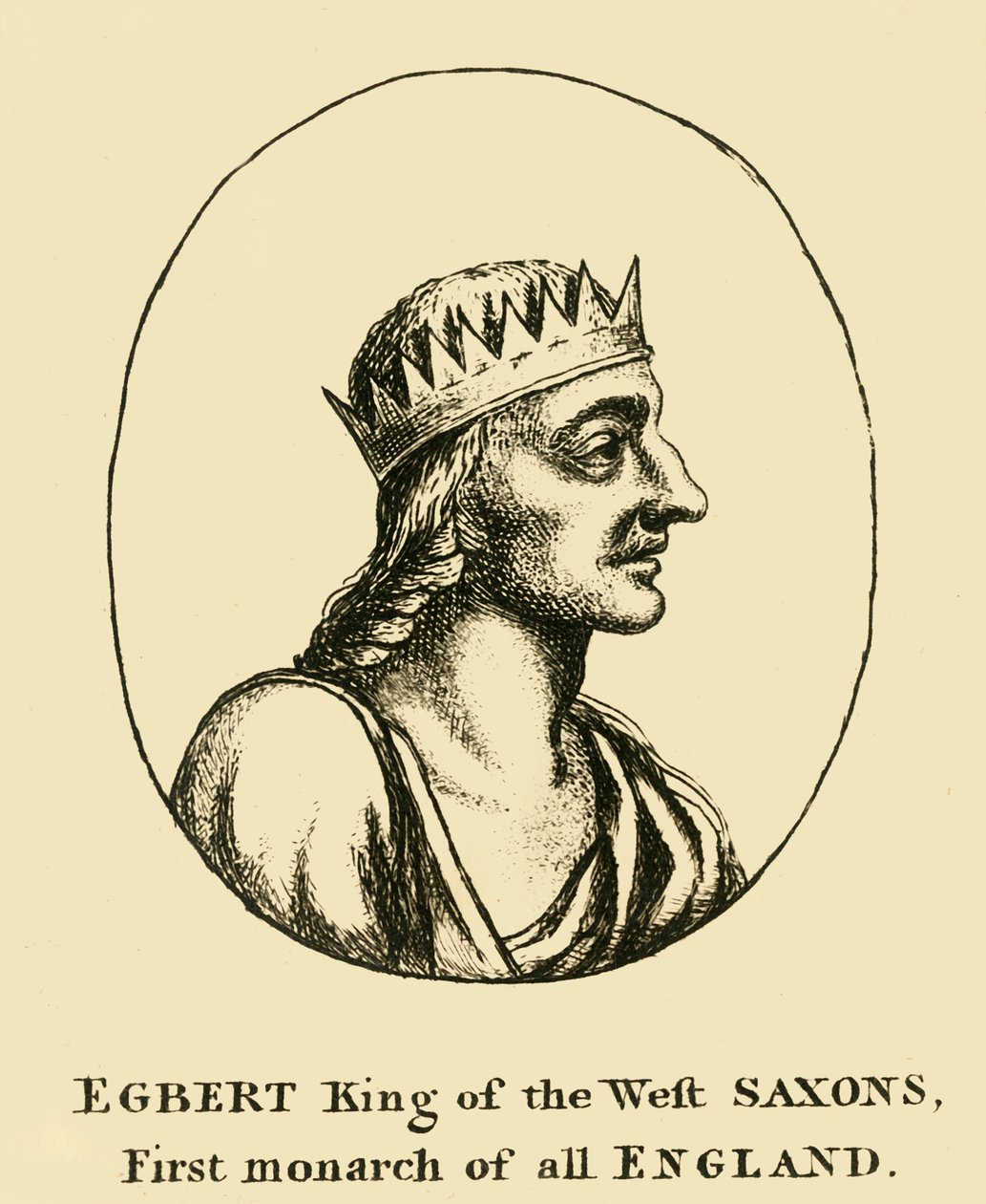 Egbert Król Sasów Zachodnich, pierwszy monarcha całej Anglii, XVIII wiek. autorstwa Unbekannt