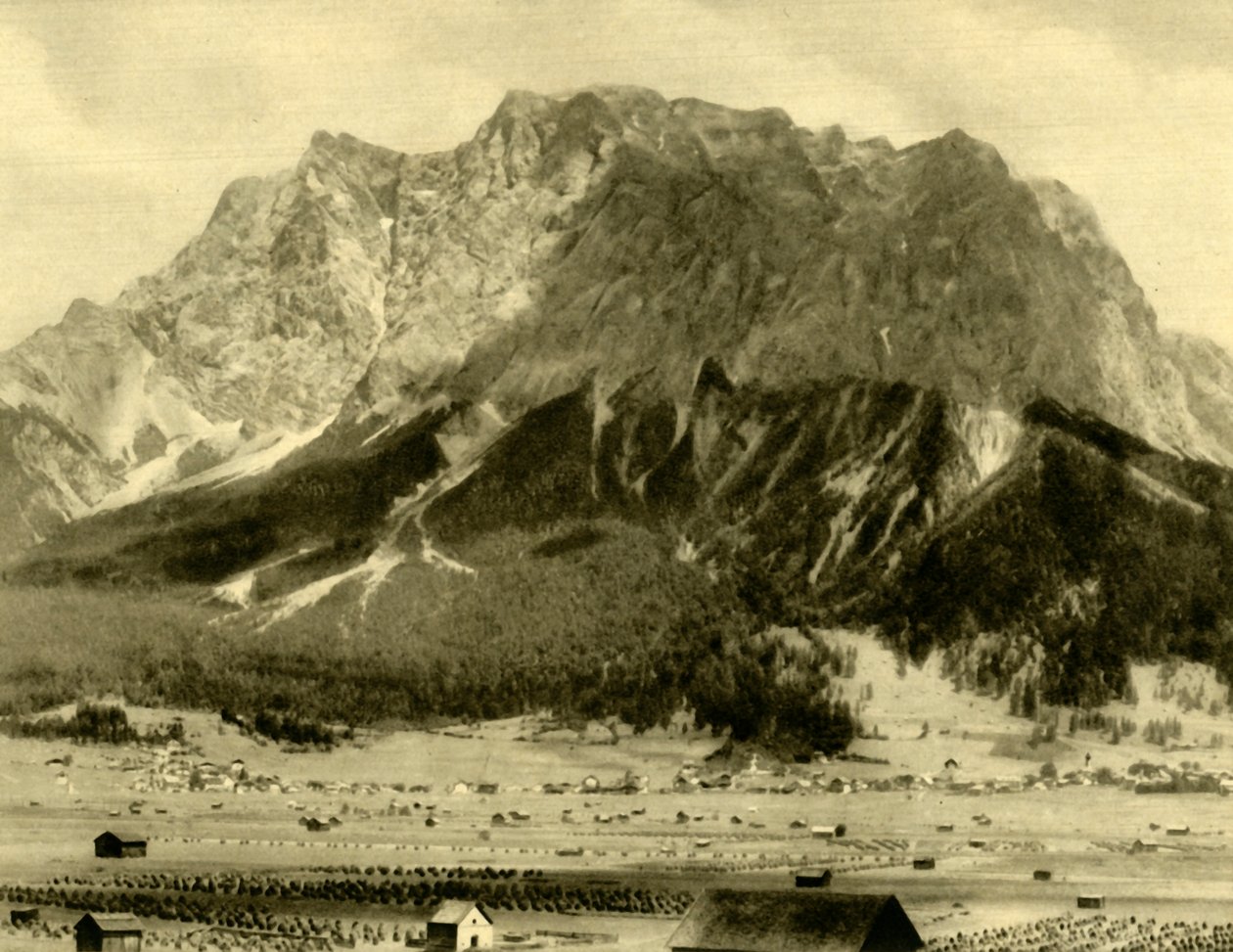 Ehrwald i góry Wetterstein, Tyrol, Austria, c1935. autorstwa Unbekannt