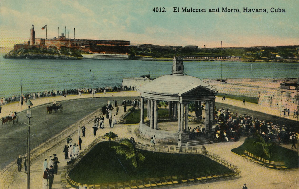 El Malecon i Morro, Hawana, Kuba, c1915. autorstwa Unbekannt