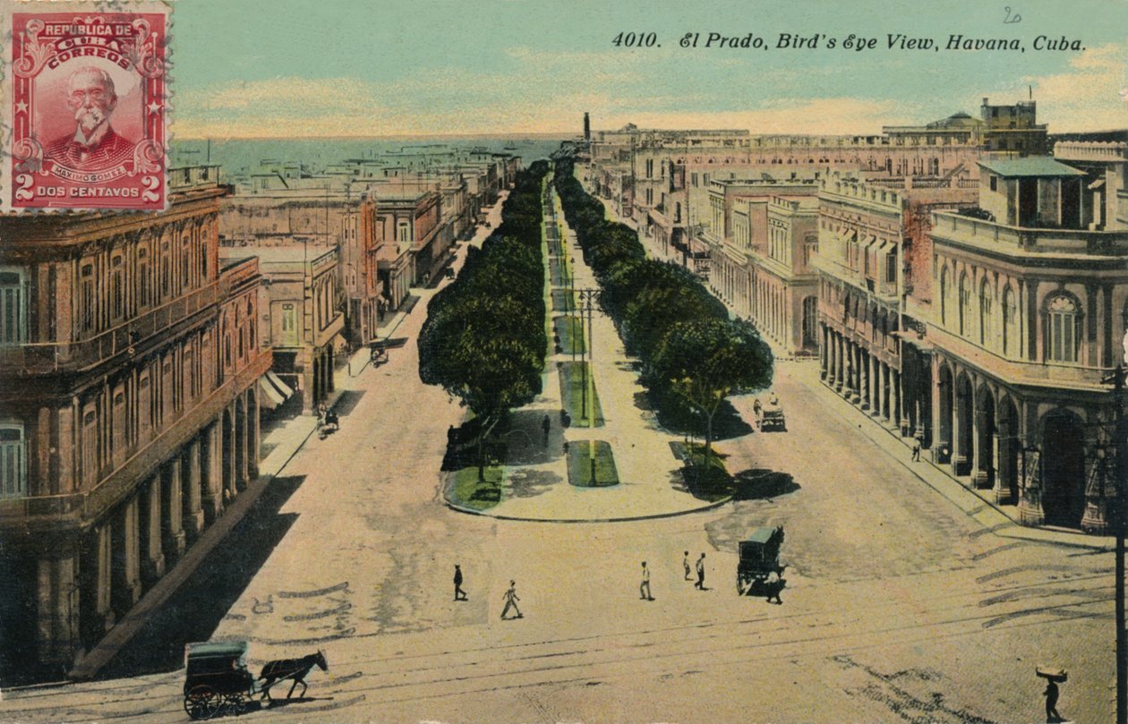 El Prado, widok z lotu ptaka, Hawana, Kuba, 1911 autorstwa Unbekannt