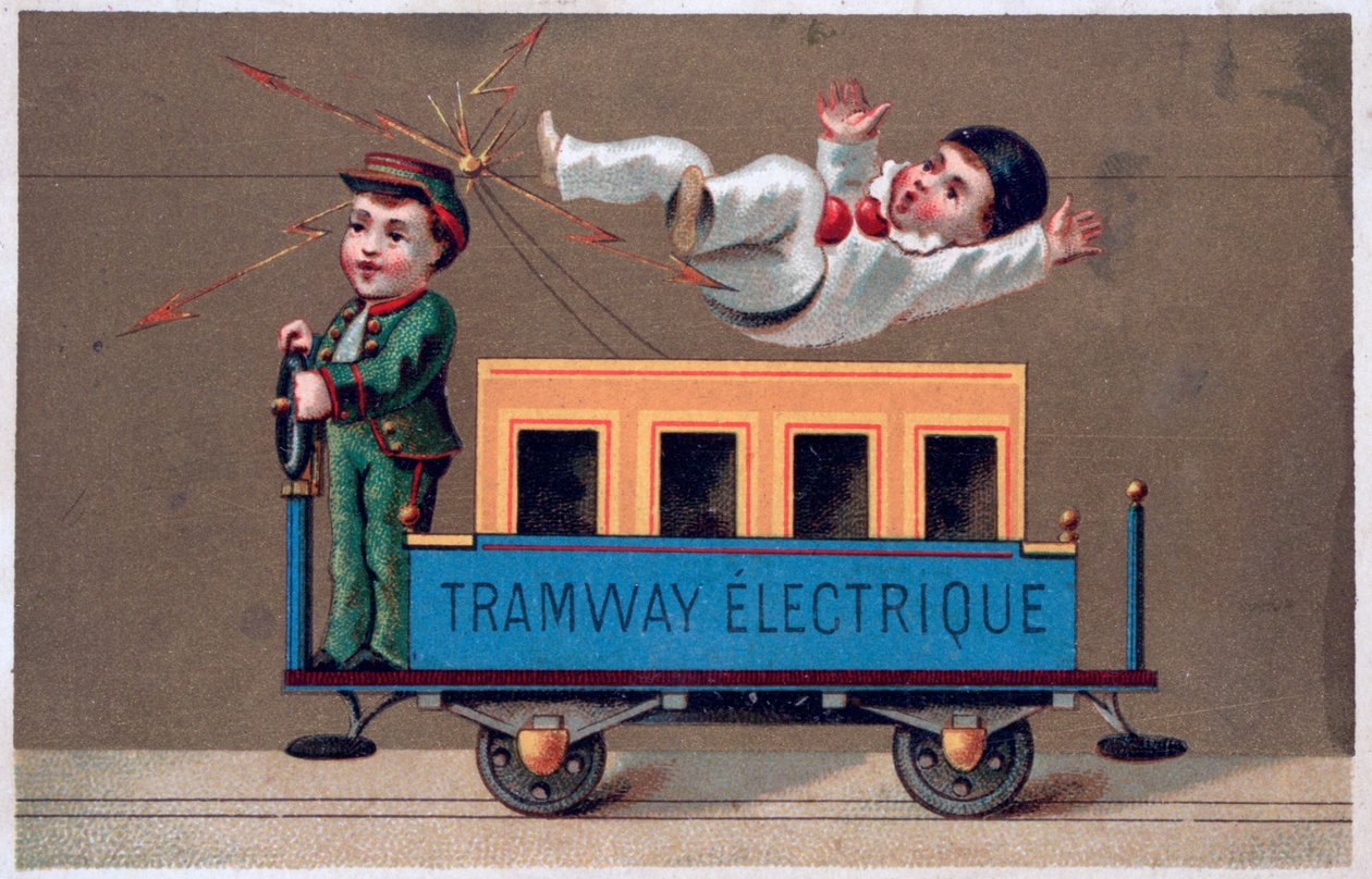 Tramwaj elektryczny, XIX w. autorstwa Unbekannt
