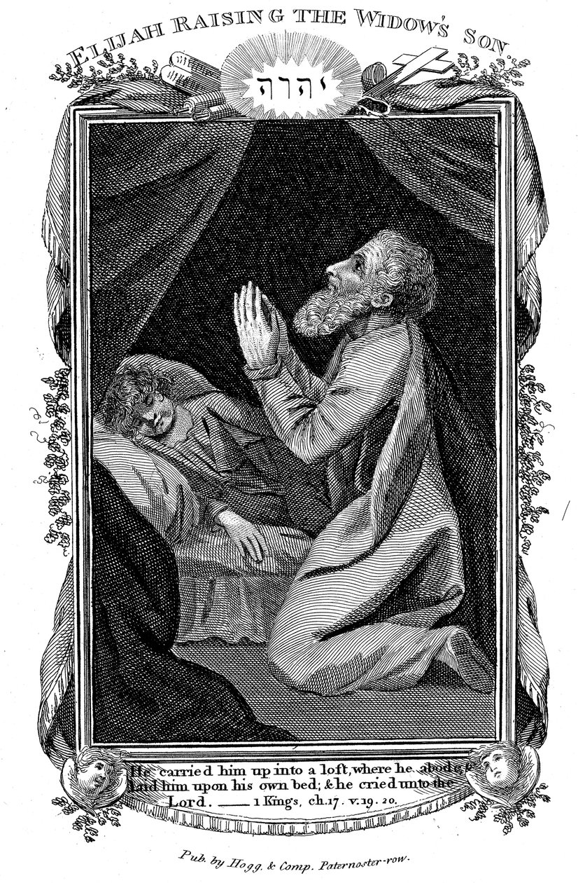 Eliasz wychowujący syna wdowy, ok. 1808 r. autorstwa Unbekannt