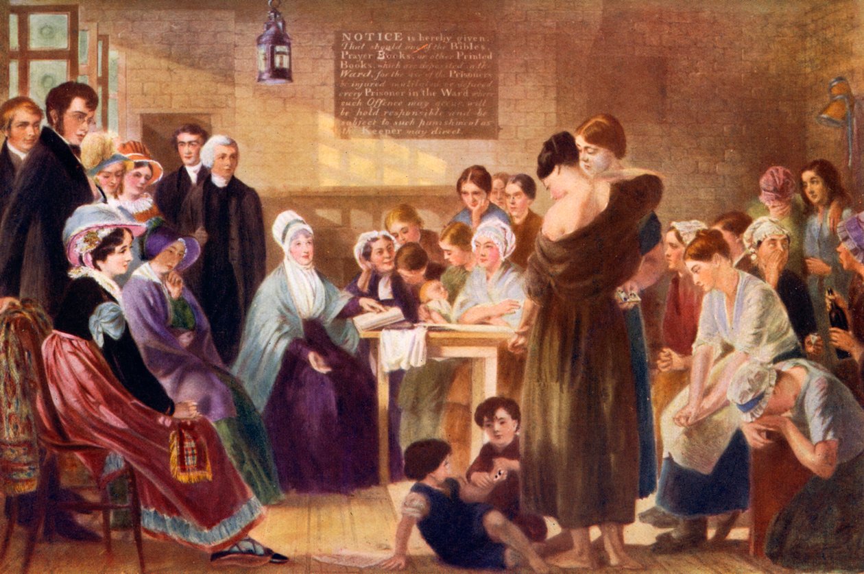 Elżbieta Fry 1780-1845 odwiedzająca więzienie Newgate, 1926 autorstwa Unbekannt