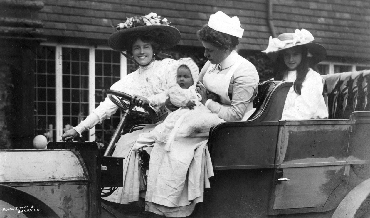Ellaline Terriss, brytyjska aktorka, z córką i dzieckiem, ok. 1906 r. autorstwa Unbekannt